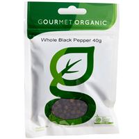Black Pepper Whole, Gourmet Organic 40g